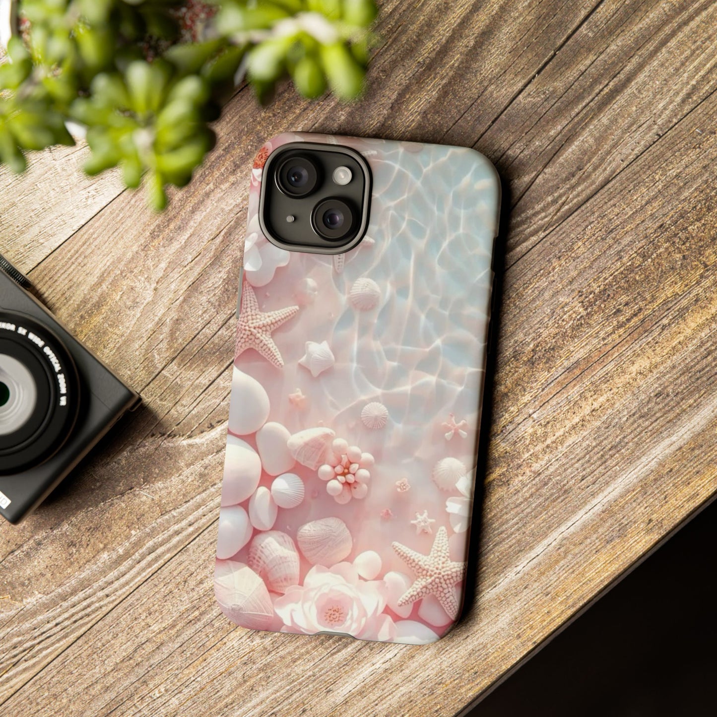 Phone Case — Pink Seashell Starfish Beach Waterproof Design