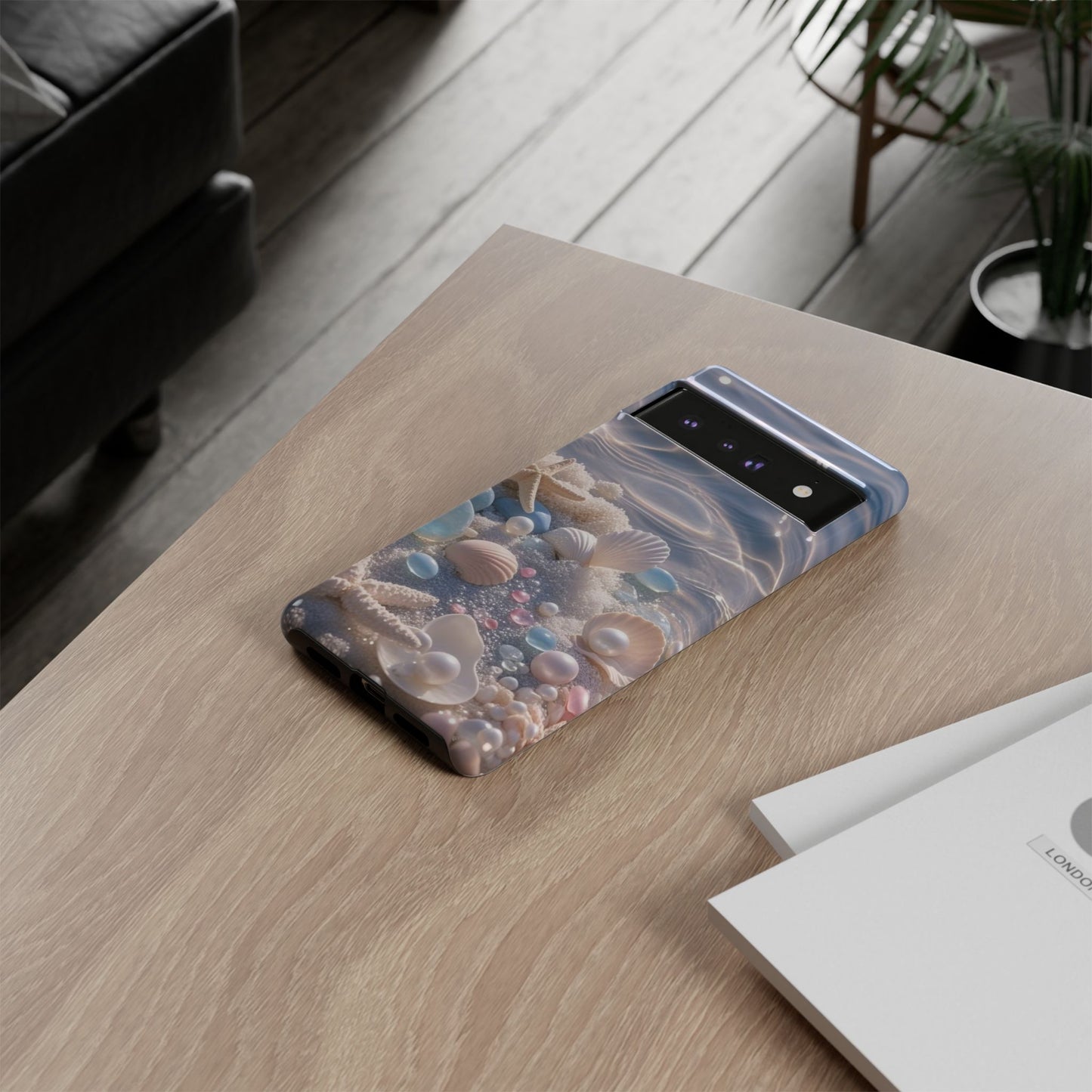 Seashell Pearl Phone Case — Pastel Beach Protective Tough Case