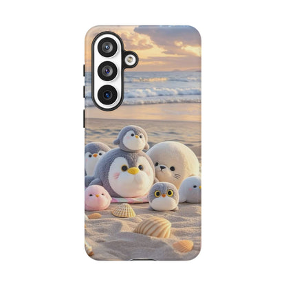 Cute Plush Penguins Beach Phone Case