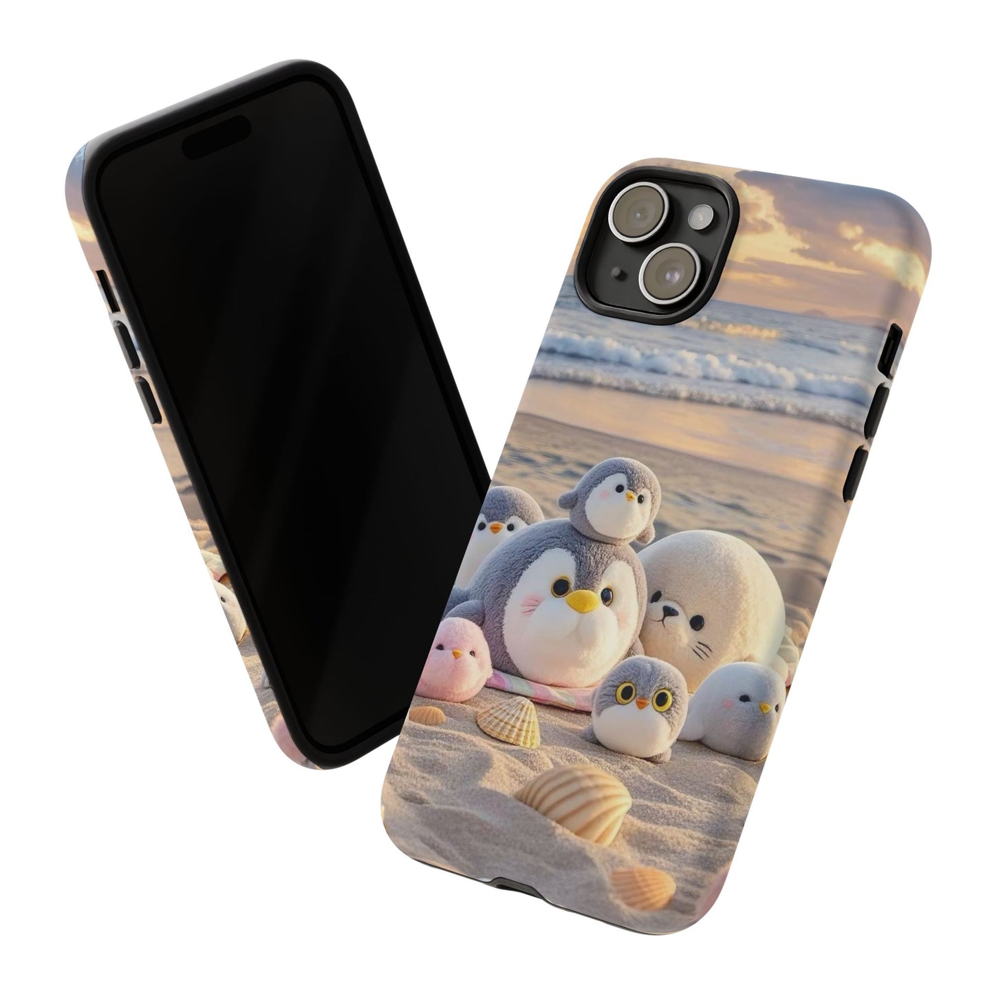 Cute Plush Penguins Beach Phone Case