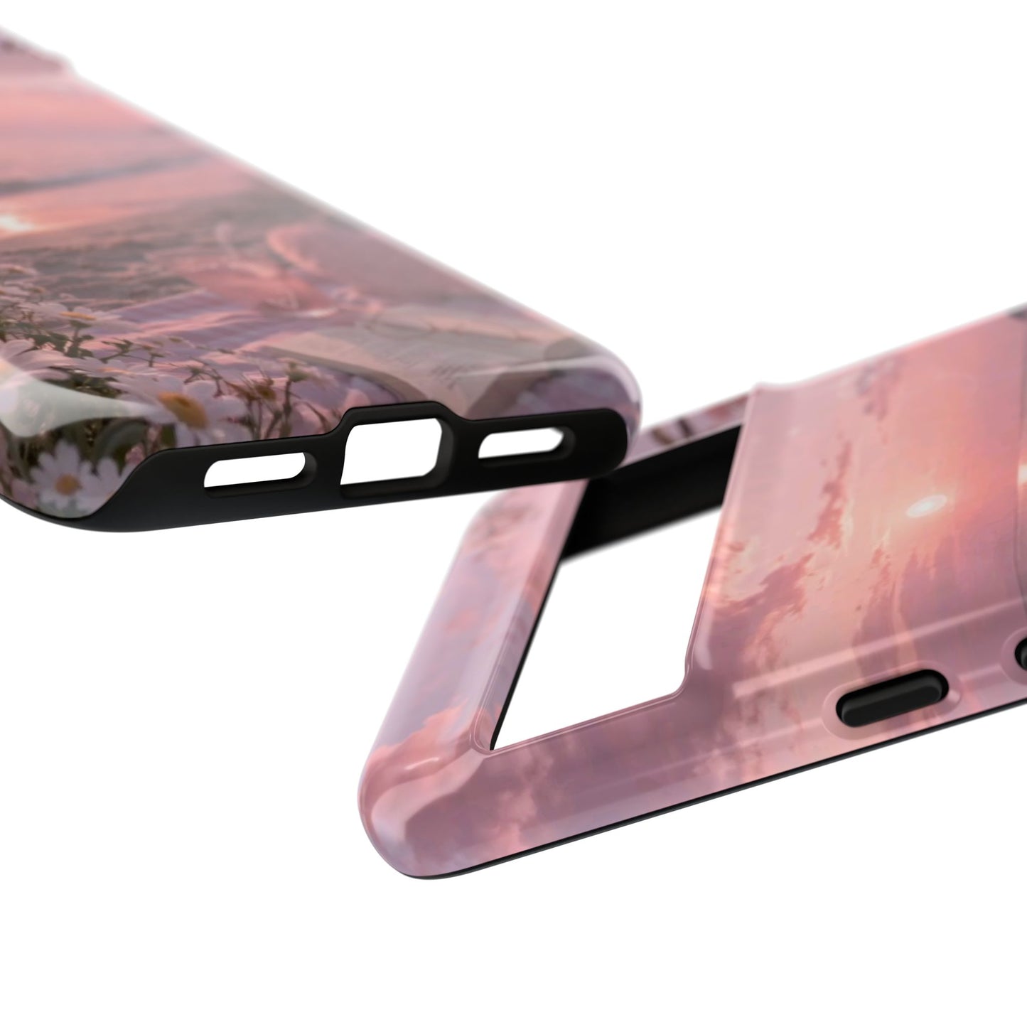 Pink Sunset Beach Phone Case "Romantic Seaside"