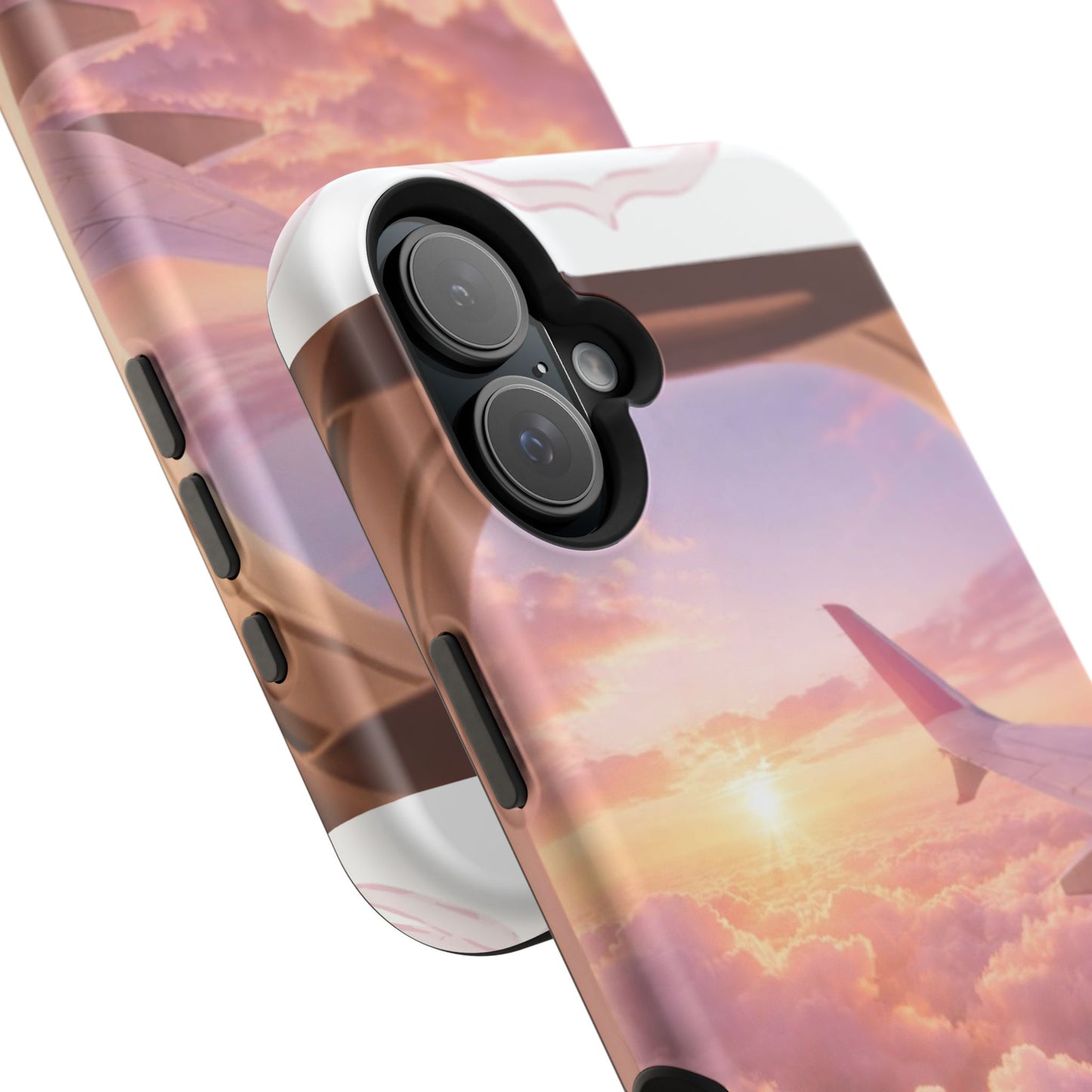iPhone Magnetic Case "Airplane Window Sunset Travel"