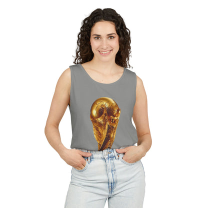 World Cup Trophy Tank Top — Gold FIFA Cup Soccer Fan Shirt