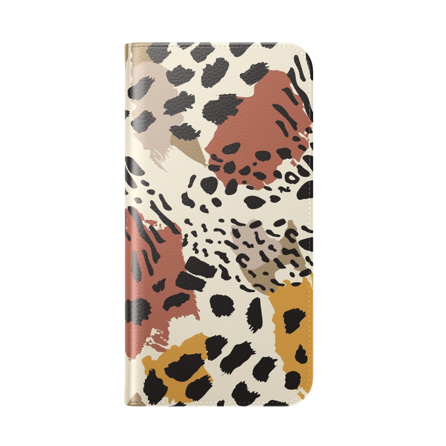Leopard Patchwork Flip Wallet Case with Card Slots