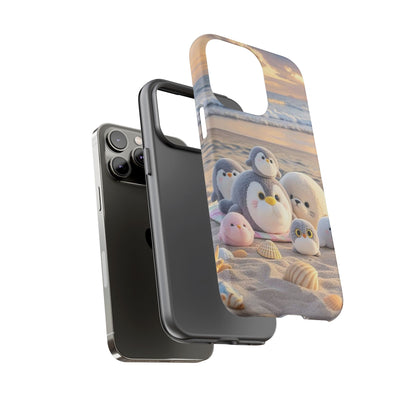 Cute Plush Penguins Beach Phone Case