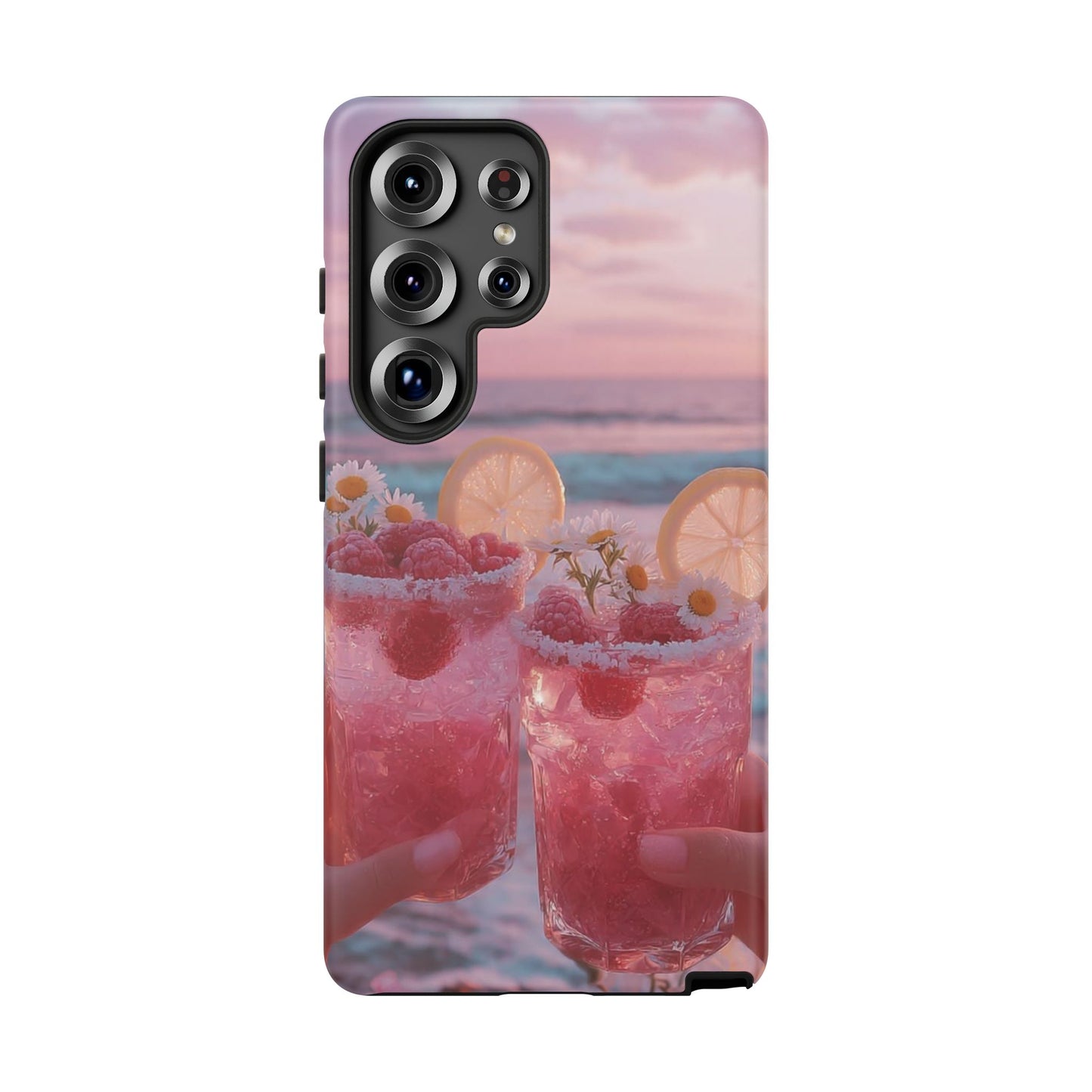 Pink Sunset Cocktail Phone Case — Beach Drink Protective Cover