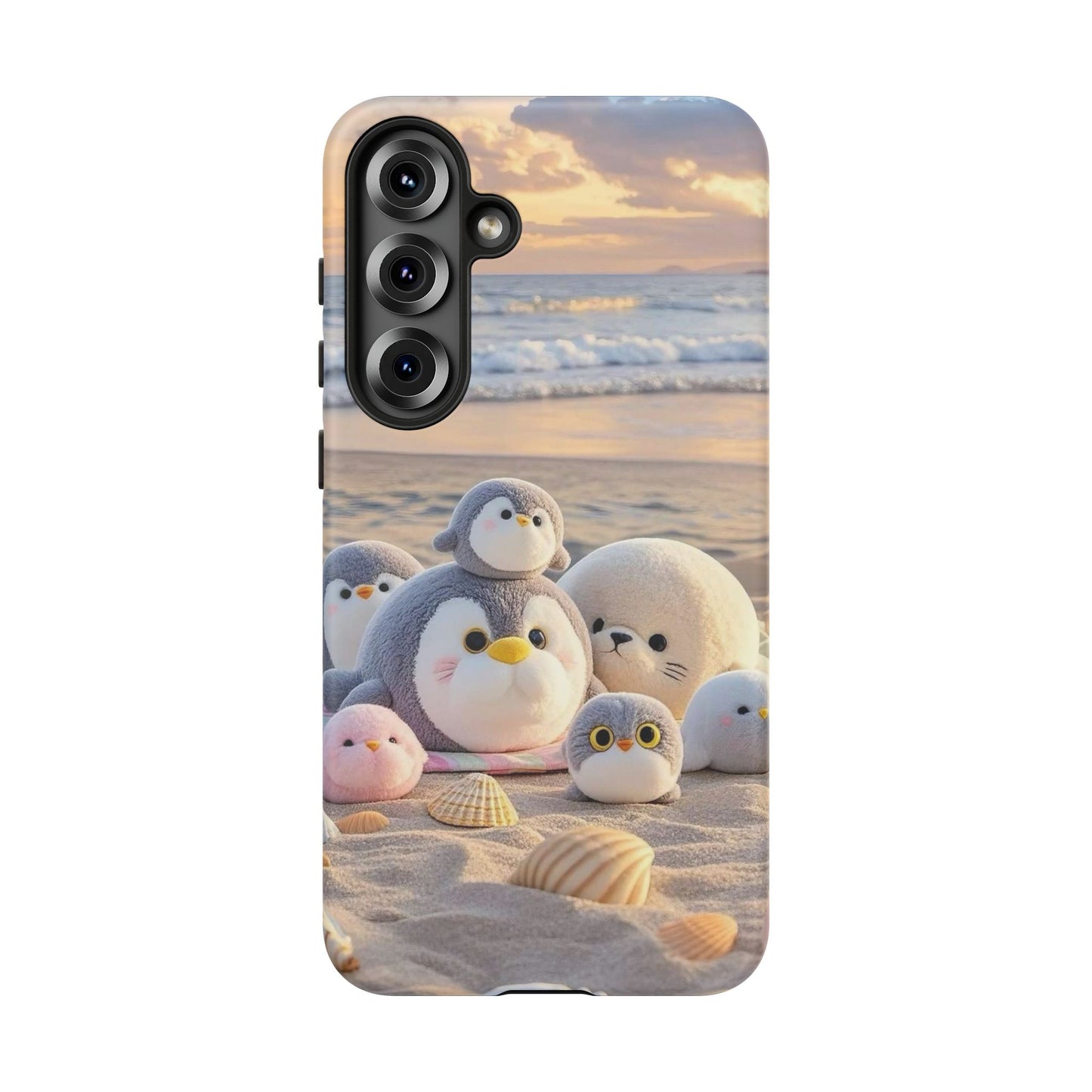 Cute Plush Penguins Beach Phone Case