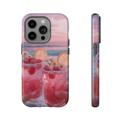 Pink Sunset Cocktail Phone Case — Beach Drink Protective Cover