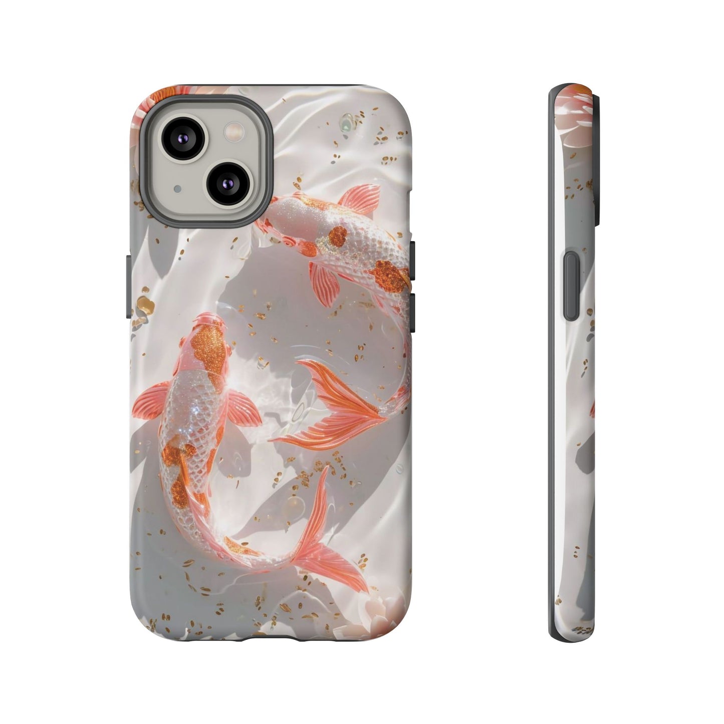 Koi Fish Phone Case "Serene Gold Fleck Watercolor"