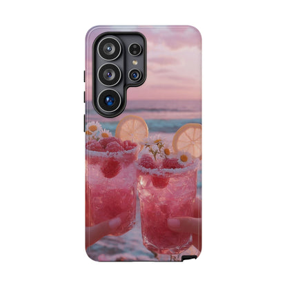 Pink Sunset Cocktail Phone Case — Beach Drink Protective Cover