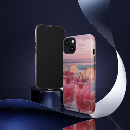 Pink Sunset Cocktail Phone Case — Beach Drink Protective Cover