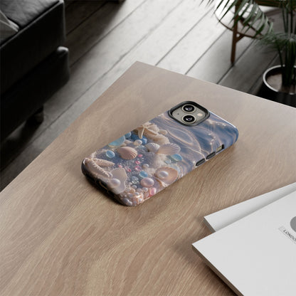 Seashell Pearl Phone Case — Pastel Beach Protective Tough Case