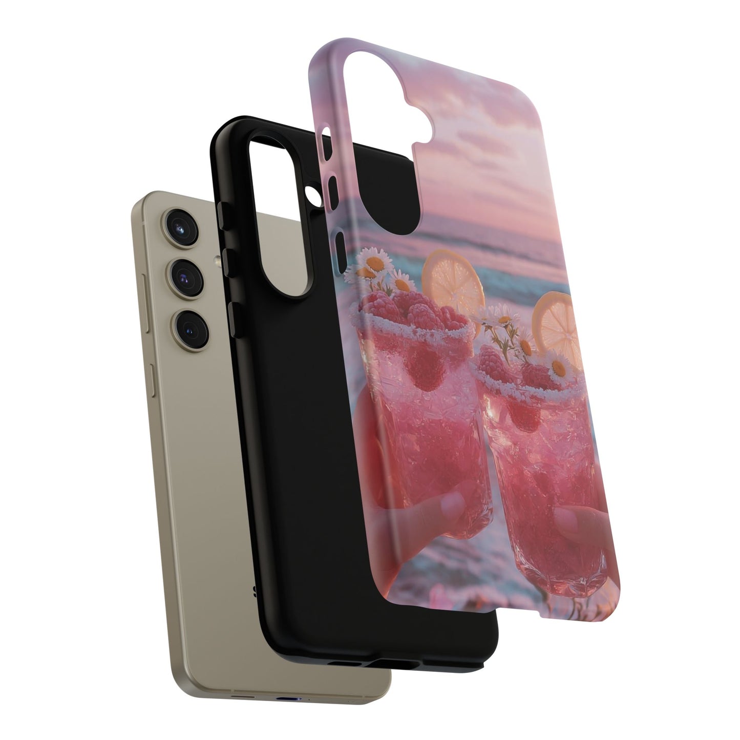 Pink Sunset Cocktail Phone Case — Beach Drink Protective Cover