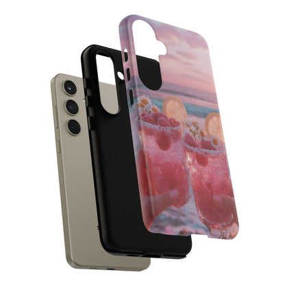 Pink Sunset Cocktail Phone Case — Beach Drink Protective Cover