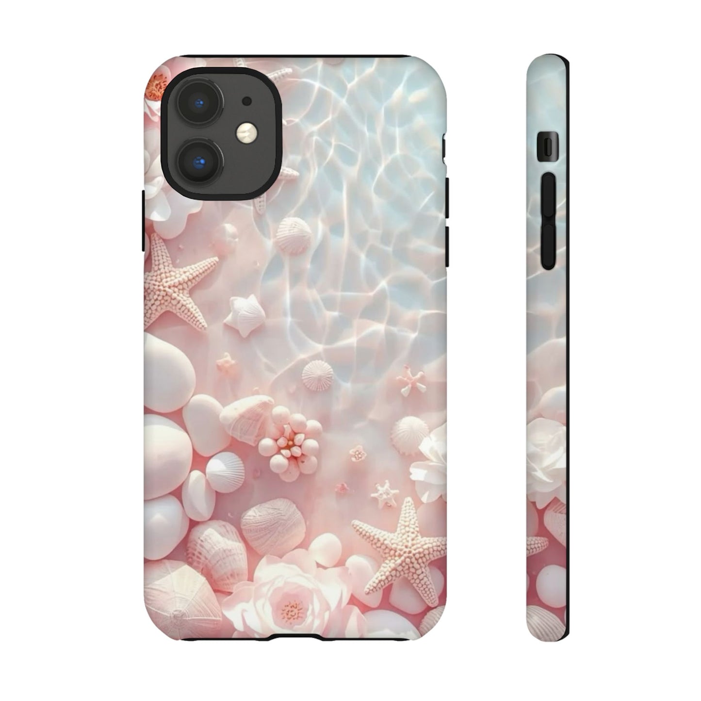 Phone Case — Pink Seashell Starfish Beach Waterproof Design