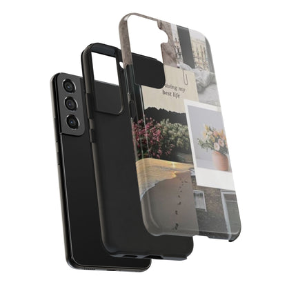 Inspirational Floral Phone Case – Cover with "Just Living My Best Life"
