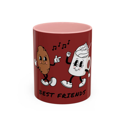 Best Friends Coffee Mug — Cute Cookie & Hot Cocoa Accent Mug (11/15oz)