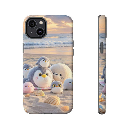Cute Plush Penguins Beach Phone Case