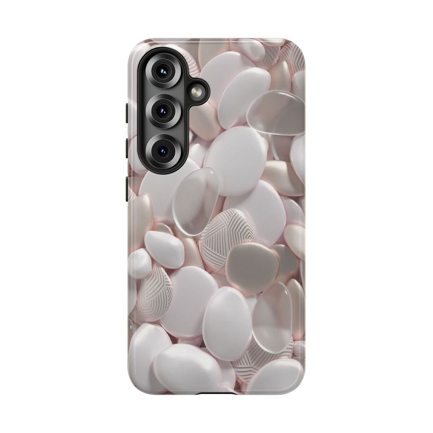 Phone Case – Soft Pink Pebble Pattern Protective Tough Case