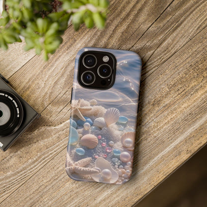Seashell Pearl Phone Case — Pastel Beach Protective Tough Case