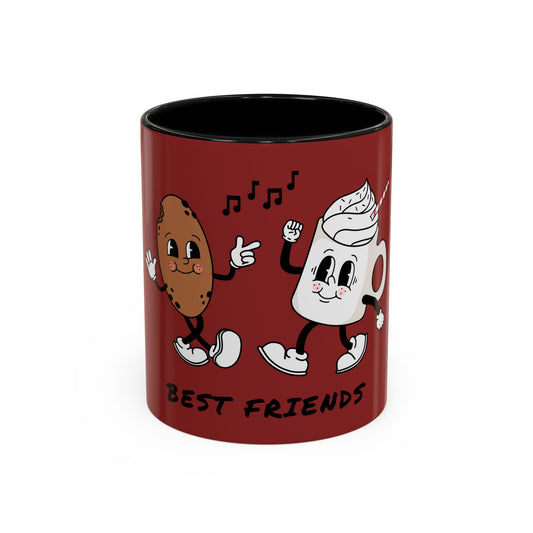 Best Friends Coffee Mug — Cute Cookie & Hot Cocoa Accent Mug (11/15oz)