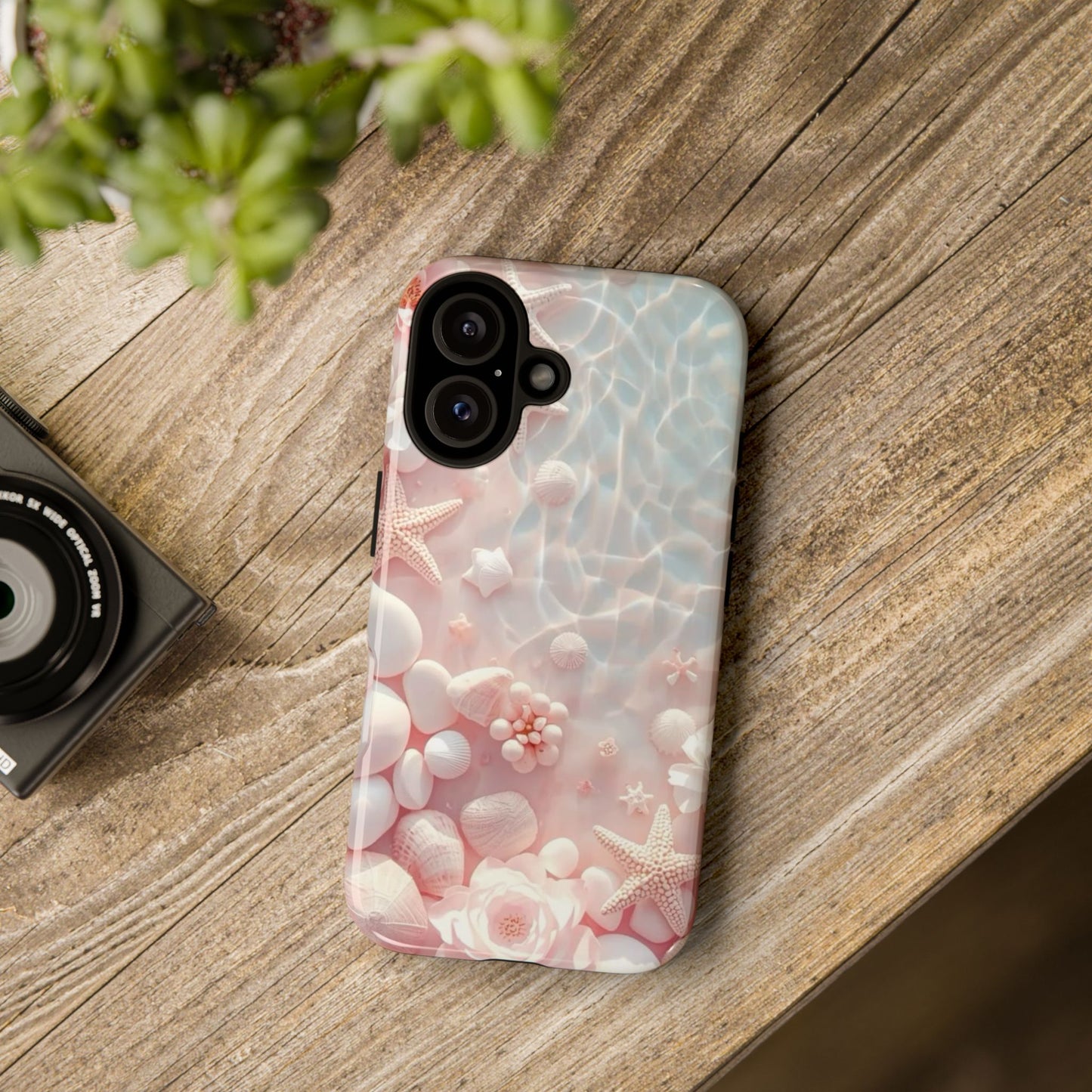 Phone Case — Pink Seashell Starfish Beach Waterproof Design
