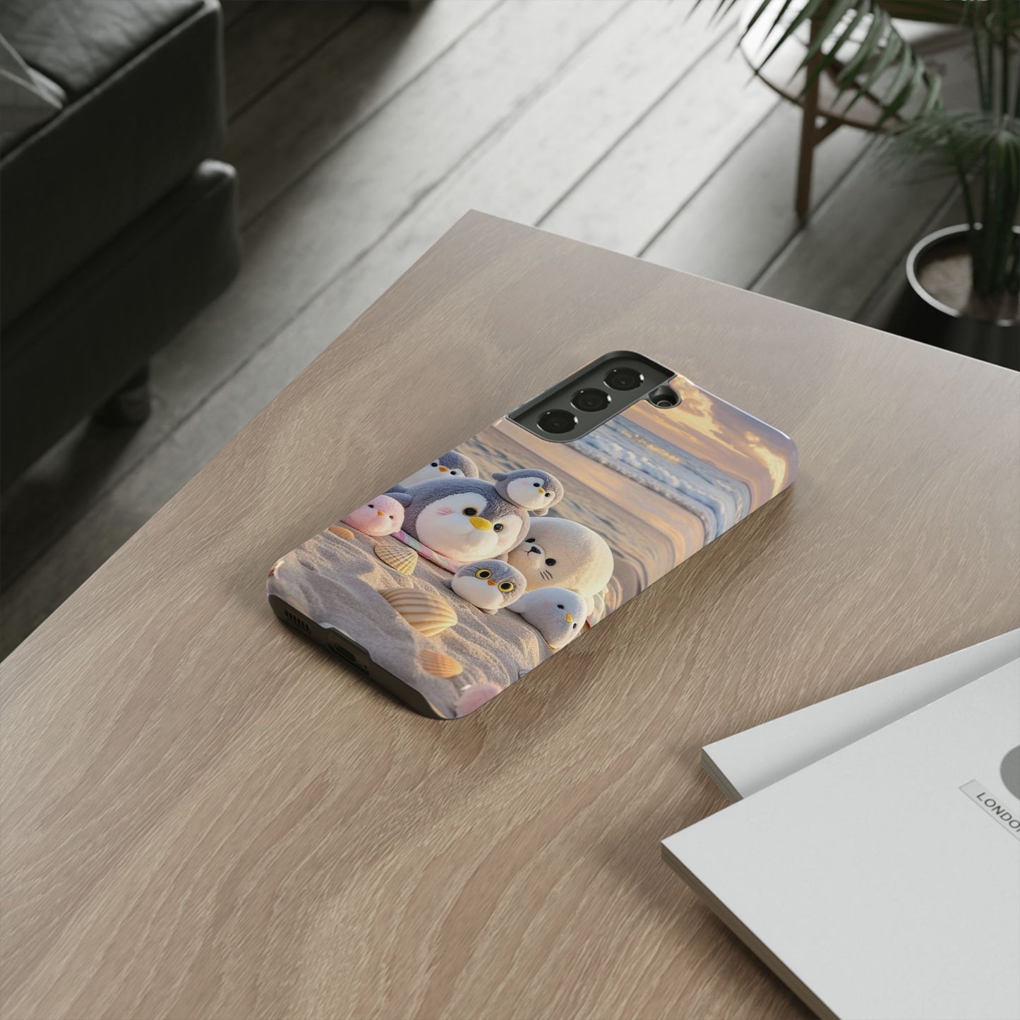 Cute Beach Penguin Phone Case "Kawaii Seaside Animal"