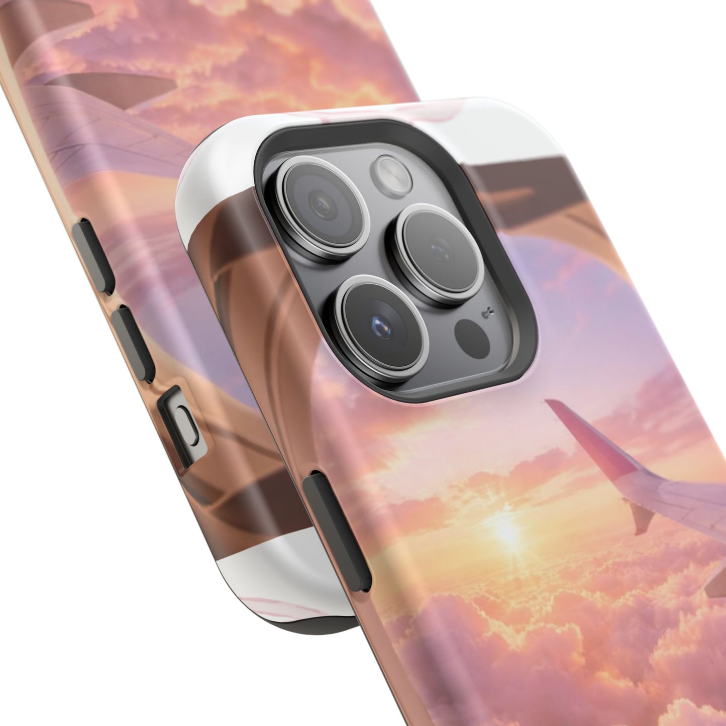 iPhone Magnetic Case "Airplane Window Sunset Travel"