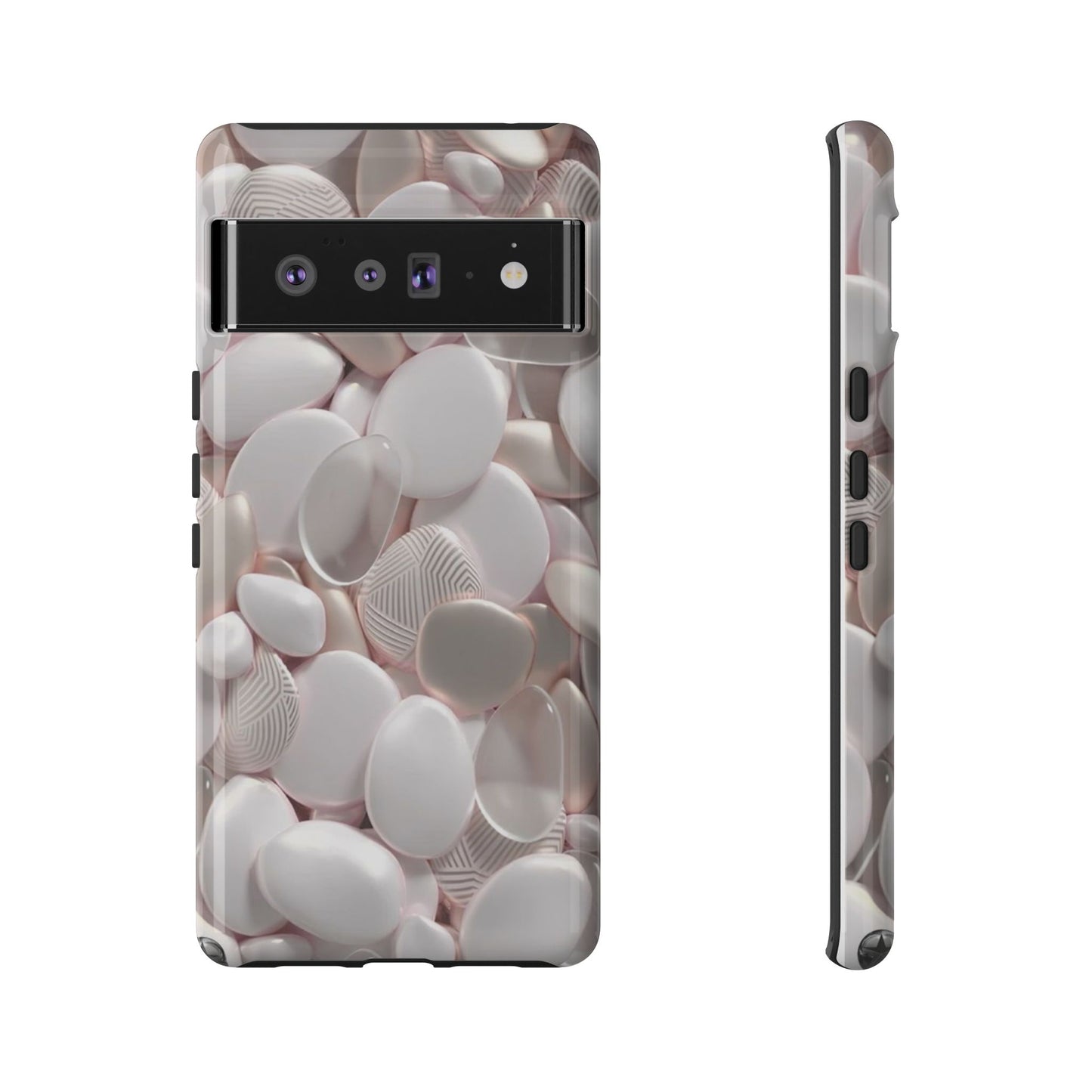 Phone Case – Soft Pink Pebble Pattern Protective Tough Case