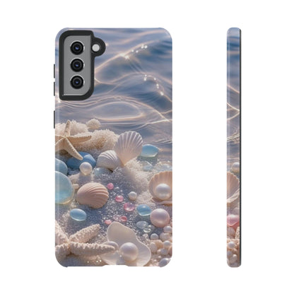 Tough Cases — Pastel Seashell Phone Case (Beach Shells, Pearls & Starfish)