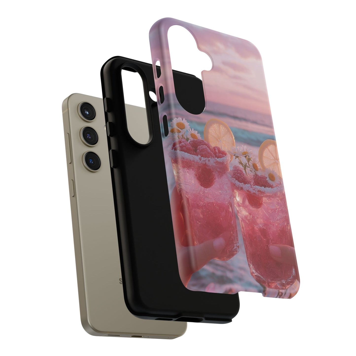 Pink Sunset Cocktail Phone Case — Beach Drink Protective Cover