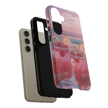 Pink Sunset Cocktail Phone Case — Beach Drink Protective Cover