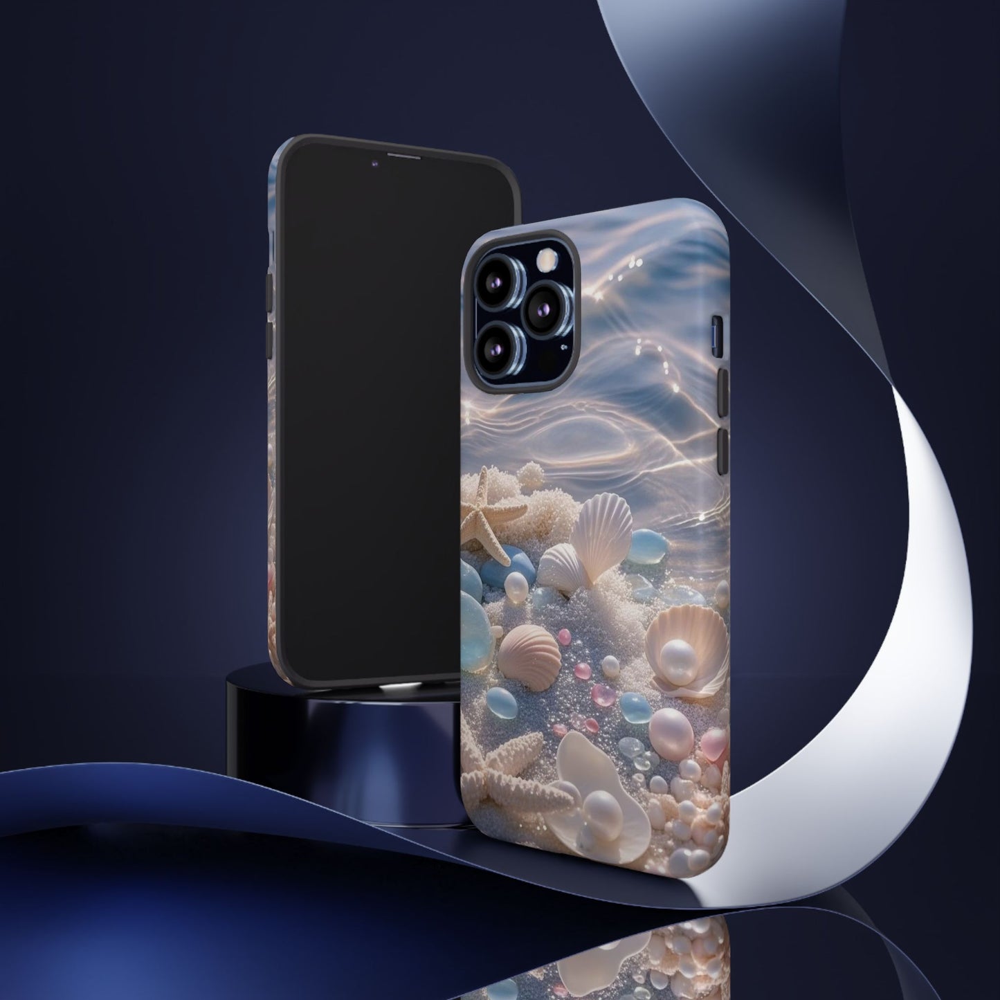Seashell Pearl Phone Case — Pastel Beach Protective Tough Case