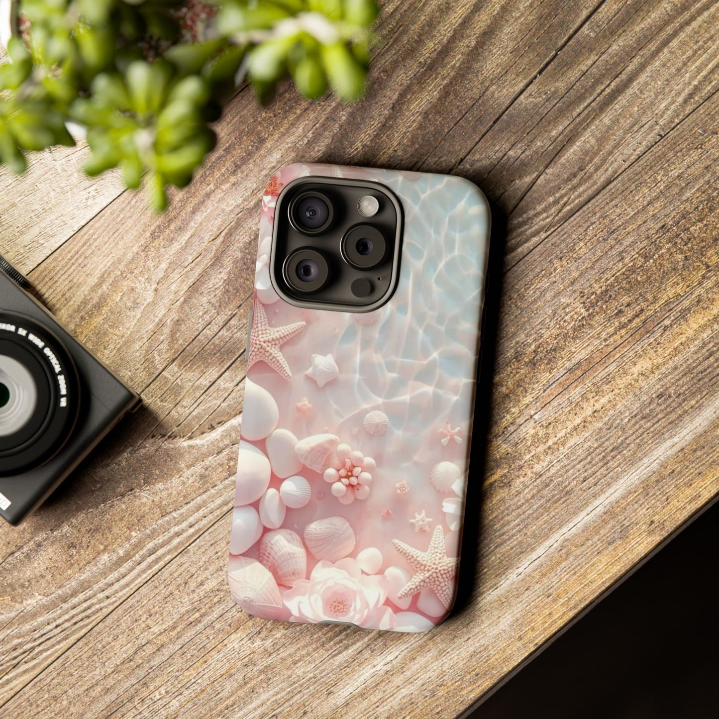 Phone Case — Pink Seashell Starfish Beach Waterproof Design