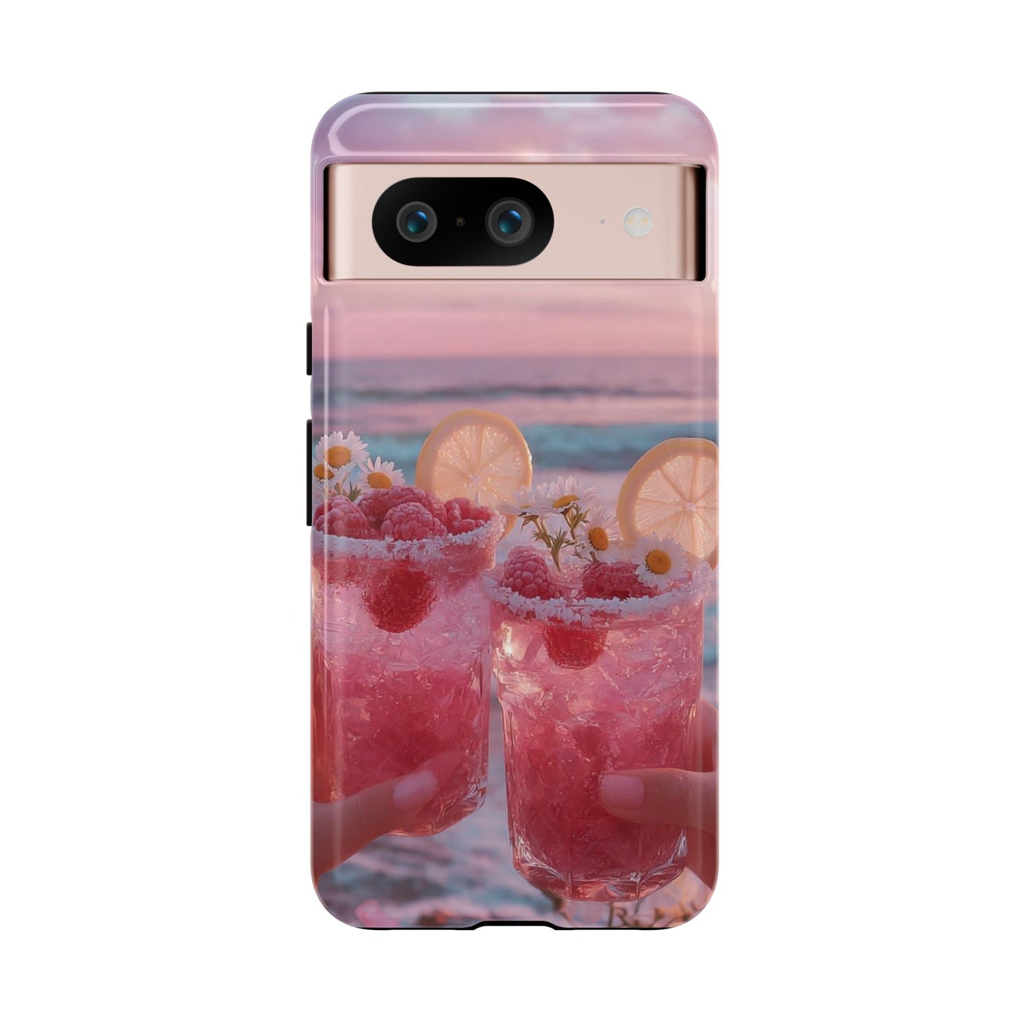 Pink Sunset Cocktail Phone Case — Beach Drink Protective Cover