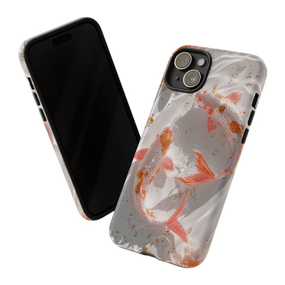 Koi Fish Phone Case "Serene Gold Fleck Watercolor"