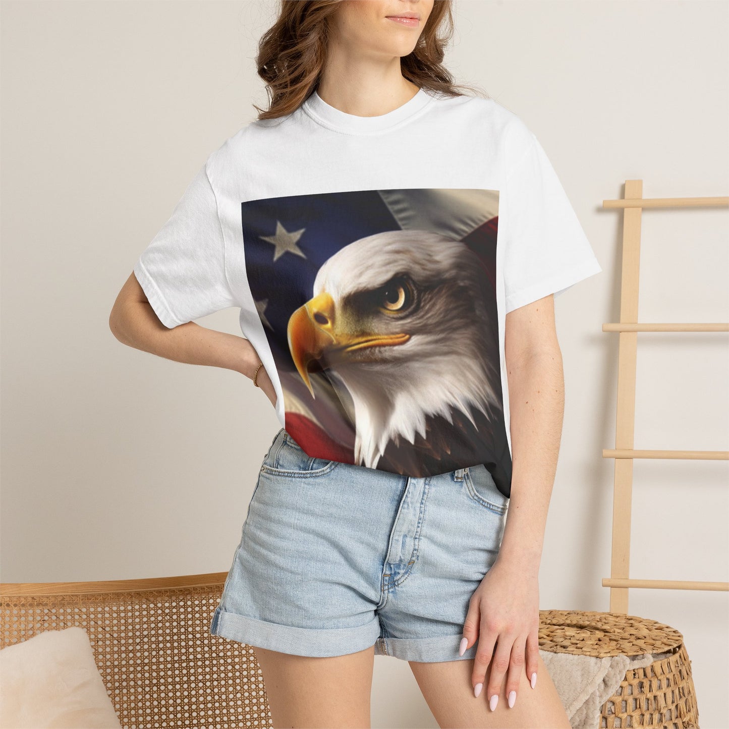 American Eagle Flag T-Shirt — Patriotic Bald Eagle Graphic Tee