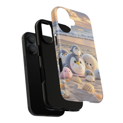 Cute Plush Penguins Beach Phone Case