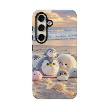 Cute Plush Penguins Beach Phone Case