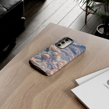 Tough Cases — Pastel Seashell Phone Case (Beach Shells, Pearls & Starfish)