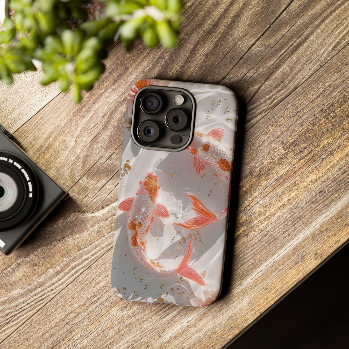 Koi Fish Phone Case "Serene Gold Fleck Watercolor"