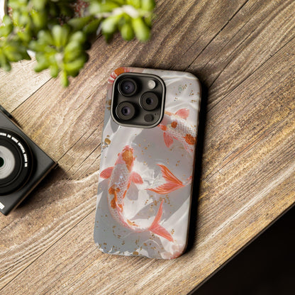 Koi Fish Phone Case "Serene Gold Fleck Watercolor"