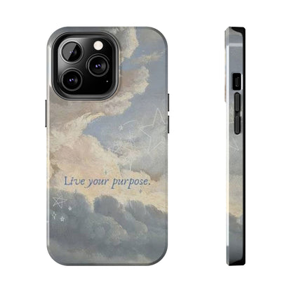 Cloudy Sky 'Live Your Purpose' Tough Phone Case — Motivational Protective Phone Cover