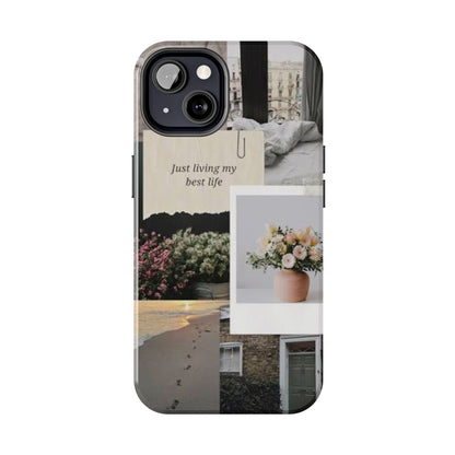 Inspirational Floral Phone Case – Cover with "Just Living My Best Life"