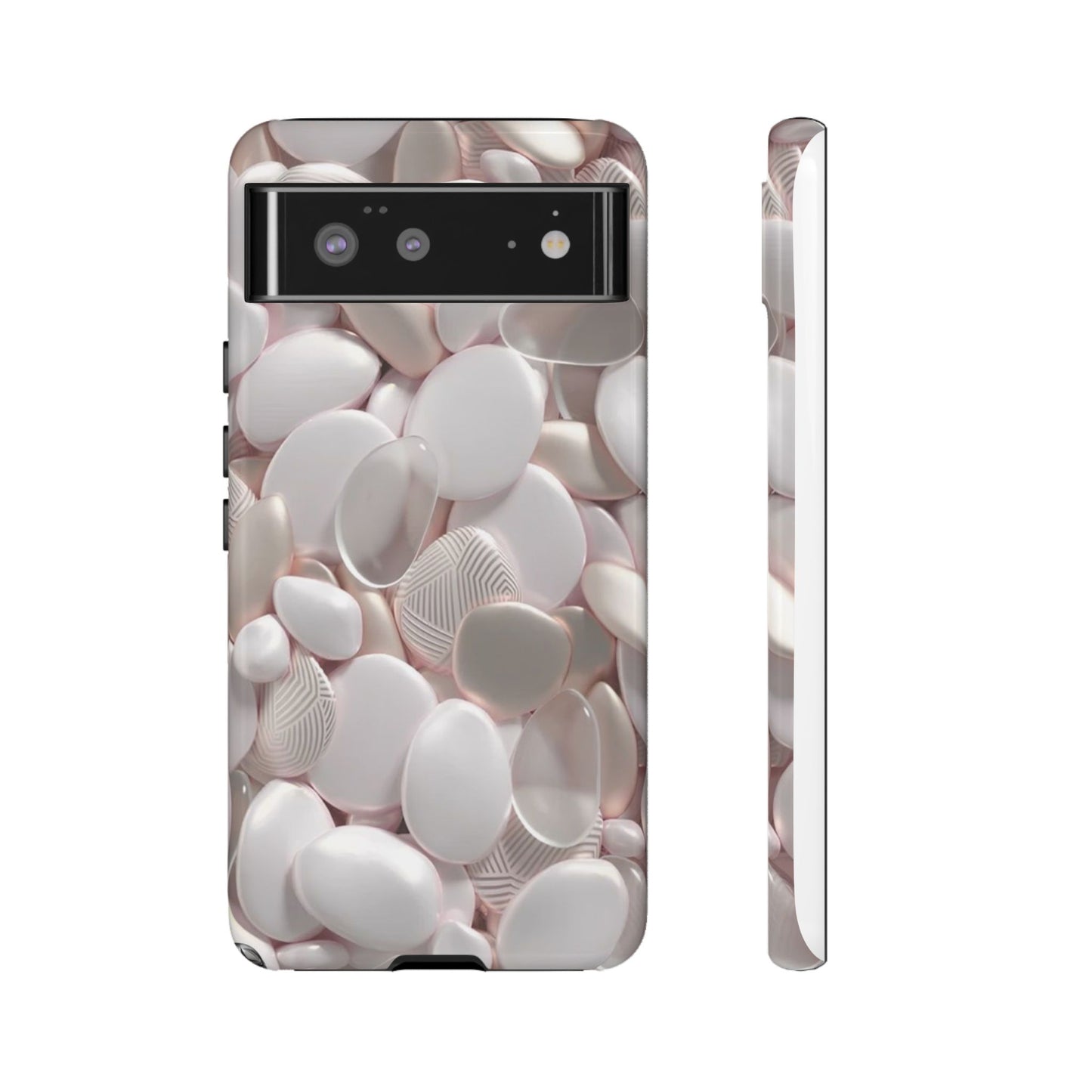 Phone Case – Soft Pink Pebble Pattern Protective Tough Case