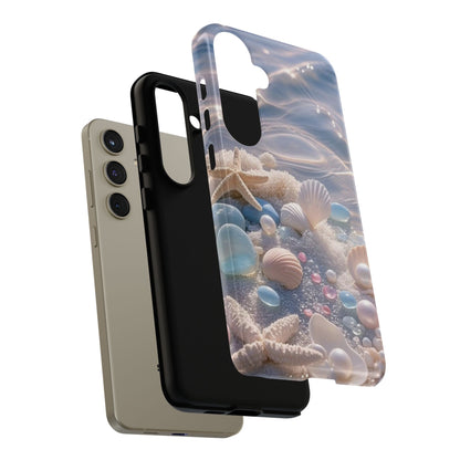 Tough Cases — Pastel Seashell Phone Case (Beach Shells, Pearls & Starfish)
