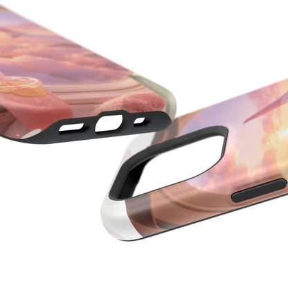 iPhone Magnetic Case "Airplane Window Sunset Travel"