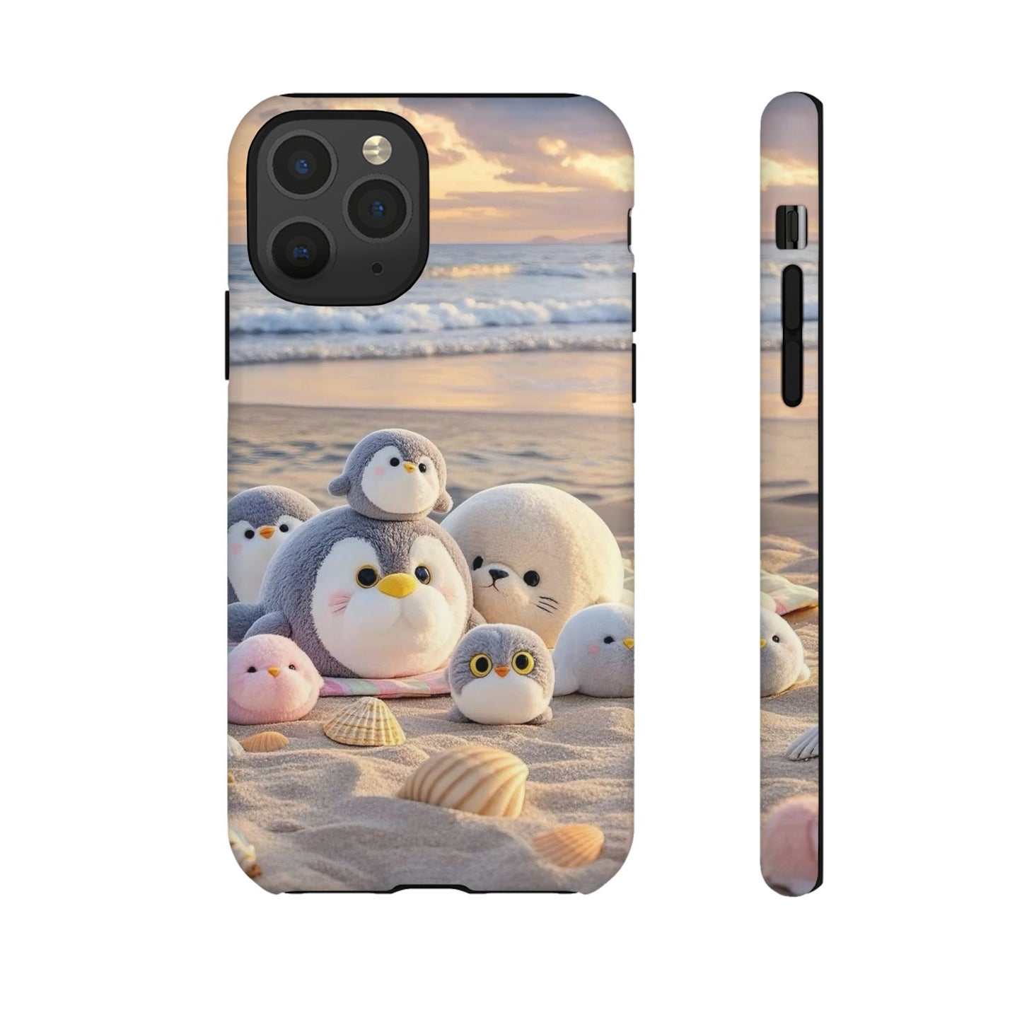 Cute Plush Penguins Beach Phone Case
