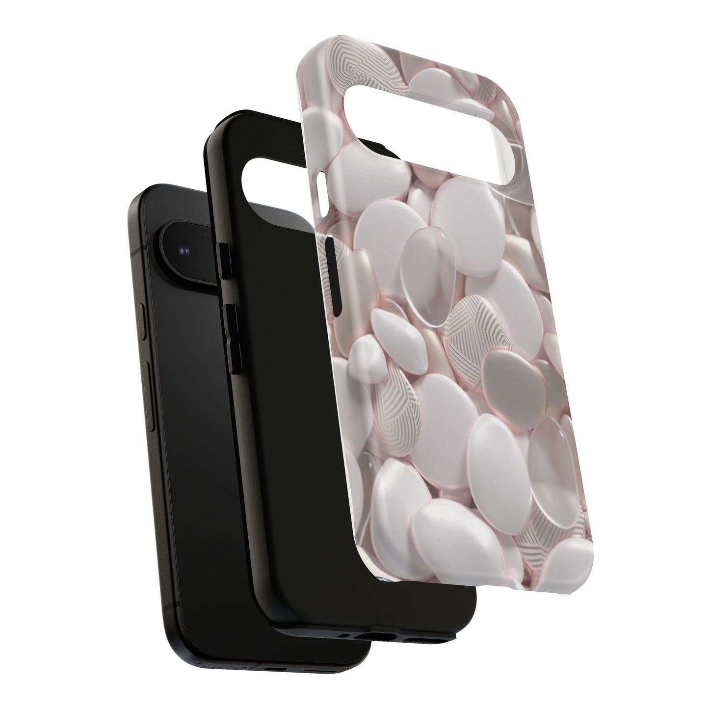 Phone Case – Soft Pink Pebble Pattern Protective Tough Case