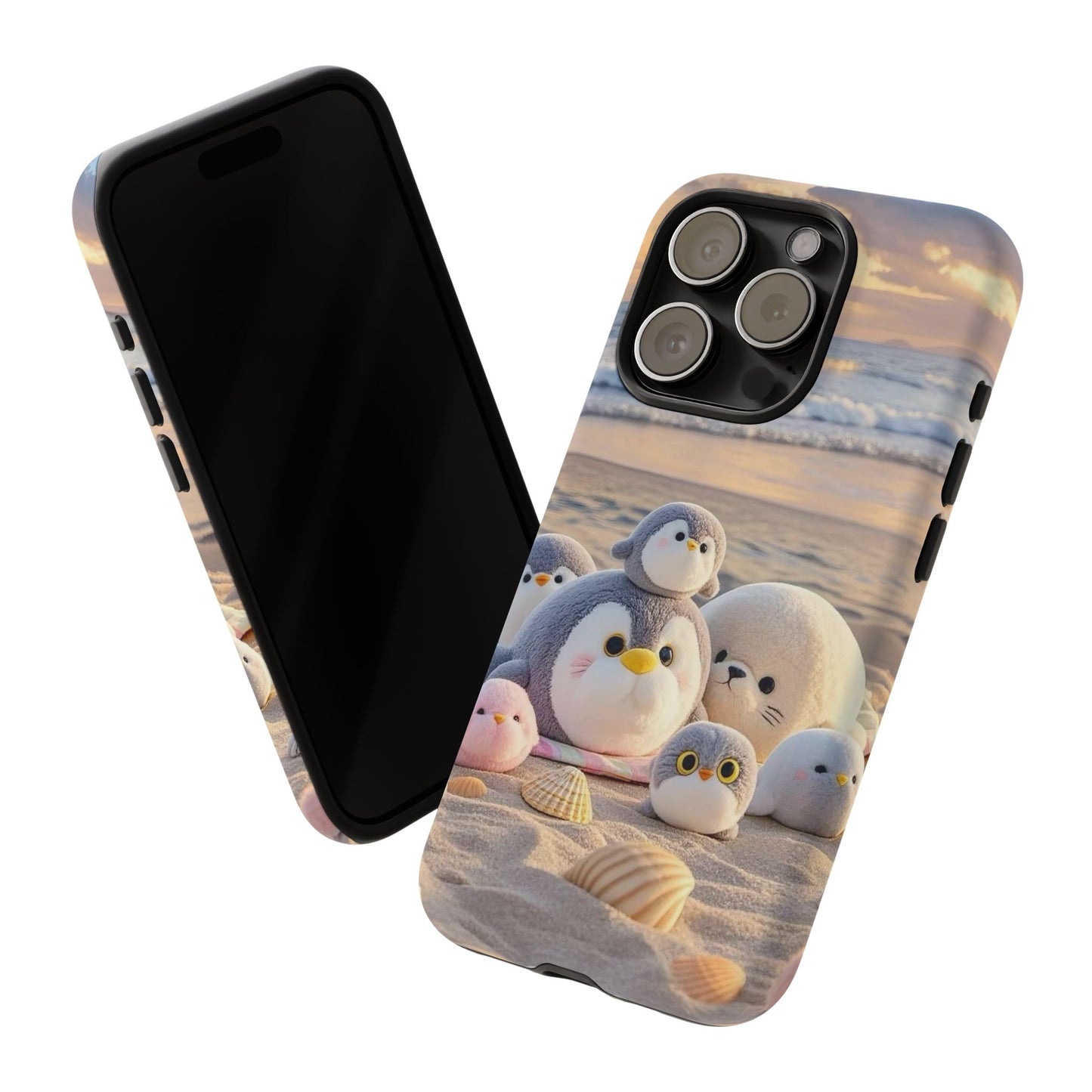 Cute Plush Penguins Beach Phone Case